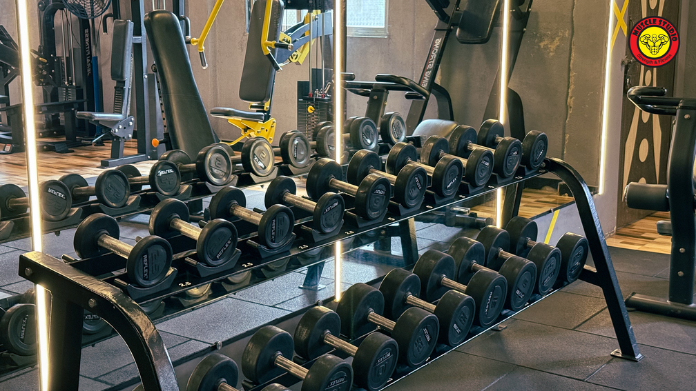 Gym equipment at Muscle Studio Vikhroli East